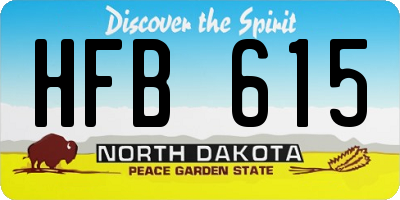 ND license plate HFB615