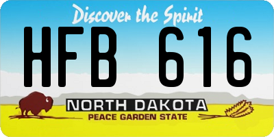 ND license plate HFB616
