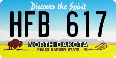 ND license plate HFB617