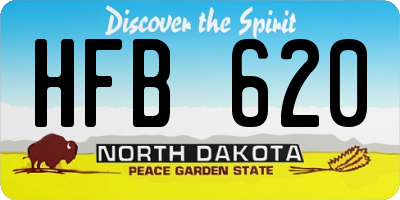 ND license plate HFB620