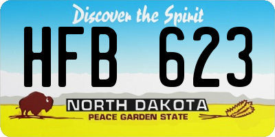 ND license plate HFB623