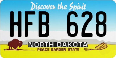 ND license plate HFB628