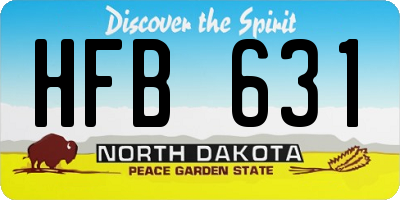 ND license plate HFB631