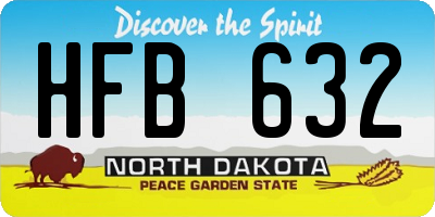 ND license plate HFB632
