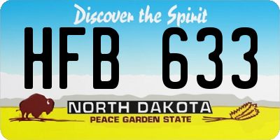 ND license plate HFB633