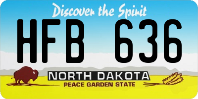 ND license plate HFB636