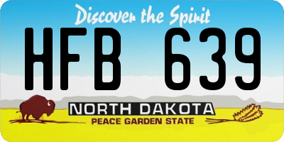 ND license plate HFB639