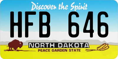 ND license plate HFB646
