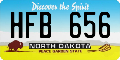 ND license plate HFB656