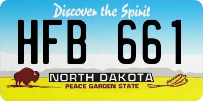 ND license plate HFB661