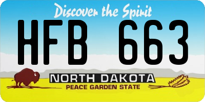 ND license plate HFB663