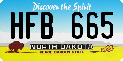 ND license plate HFB665