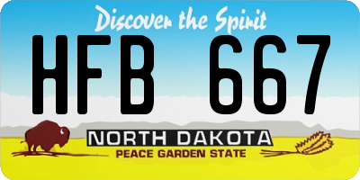 ND license plate HFB667