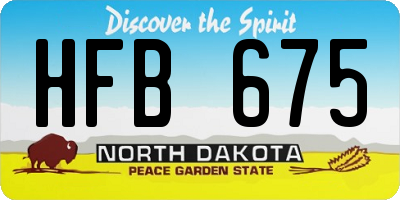 ND license plate HFB675