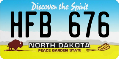 ND license plate HFB676