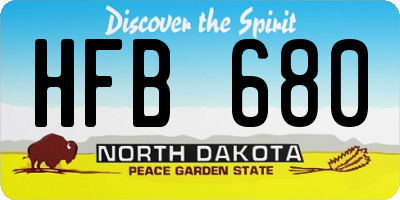 ND license plate HFB680