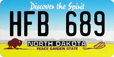 ND license plate HFB689