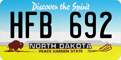 ND license plate HFB692