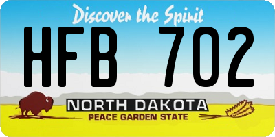 ND license plate HFB702