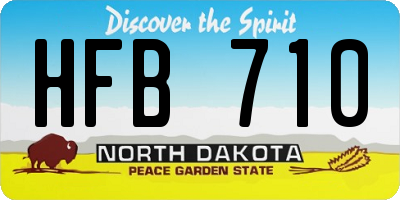 ND license plate HFB710
