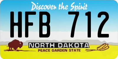 ND license plate HFB712