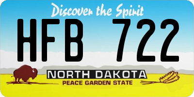 ND license plate HFB722