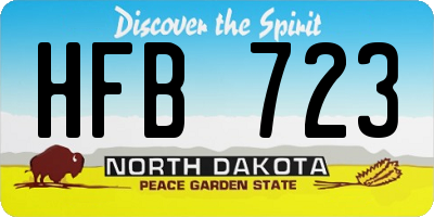 ND license plate HFB723