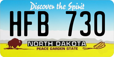 ND license plate HFB730