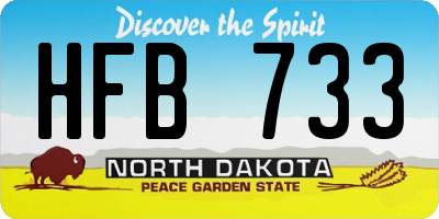 ND license plate HFB733
