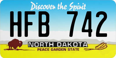 ND license plate HFB742