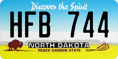 ND license plate HFB744