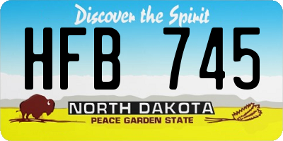 ND license plate HFB745