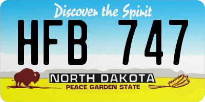 ND license plate HFB747