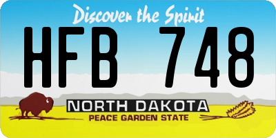 ND license plate HFB748