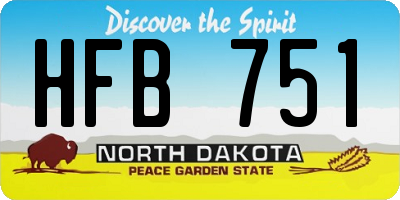 ND license plate HFB751