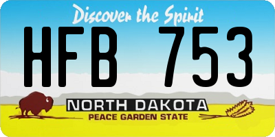 ND license plate HFB753