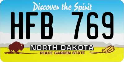 ND license plate HFB769