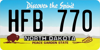 ND license plate HFB770