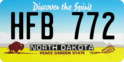 ND license plate HFB772