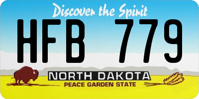 ND license plate HFB779