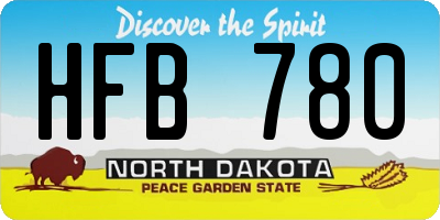 ND license plate HFB780