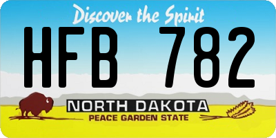 ND license plate HFB782