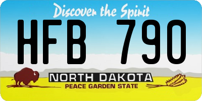 ND license plate HFB790