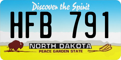 ND license plate HFB791
