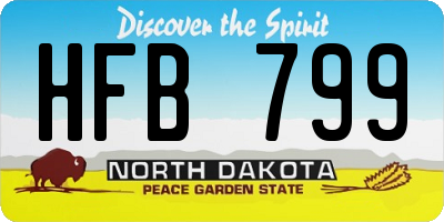 ND license plate HFB799