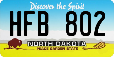 ND license plate HFB802