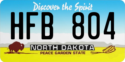 ND license plate HFB804