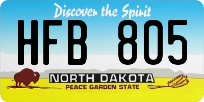 ND license plate HFB805