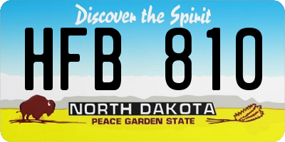 ND license plate HFB810