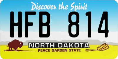 ND license plate HFB814